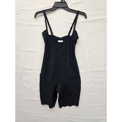 Auden Womens Full Body Shaper Mid-Thigh Bodysuit Black Size L F16671104 NWT