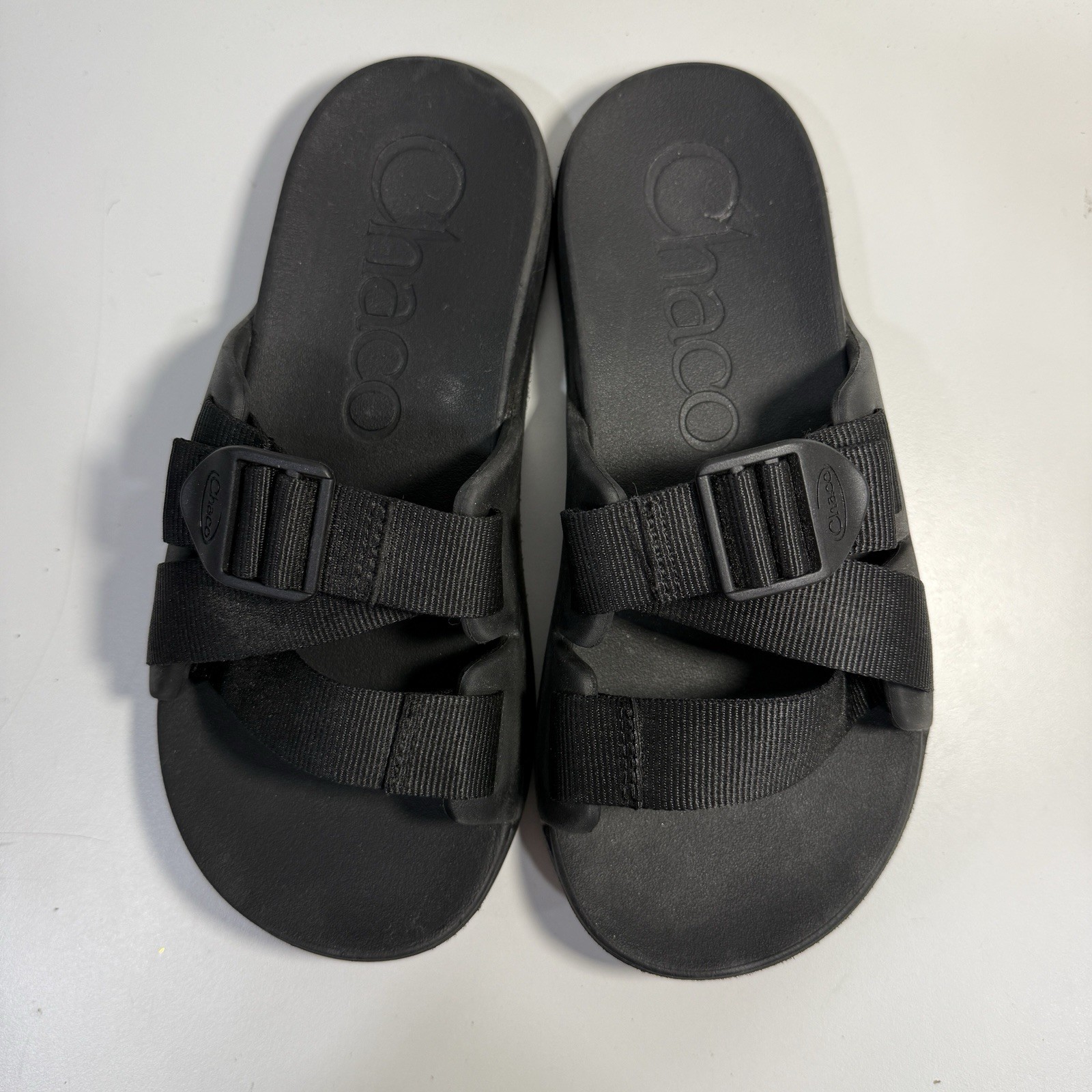 APL Sandali Chaco donna 6 chillos slip on slide neri punta aperta fibbia JCH107818