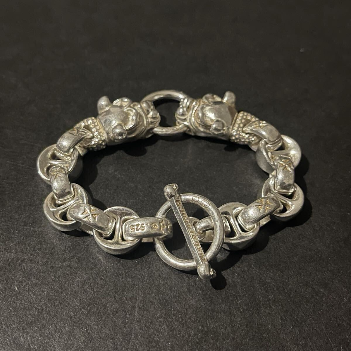 Vintage Heavy Bulldog Chain Bracelet 925 Silver Gabor Type