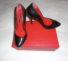 Vintage CHARLES JOURDAN PARIS Rare Y2K Black Classic Leather Stiletto Heels 6M