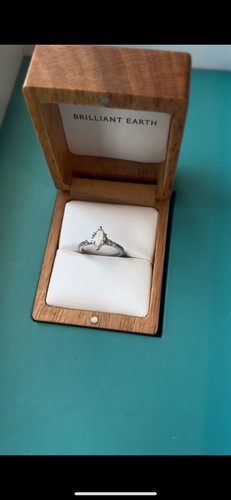 Brilliant Earth .76 Carat Marquise Diamond w/ Size 4.5 Three Stone Diamond Ring