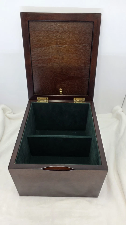 Caja de almacenamiento de fotos de madera Bombay Company de colección con 4 expositores de fotos en tapa *LEER* Foto 3 de 4