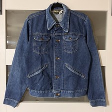 Vintage 70s Wrangler No Fault Denim Trucker Jacket Blue Men's Size 40 M