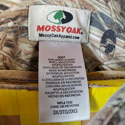 Browning Mossy Oak Explorer Long Sleeve Shirt Size 3XL Duck Blind Camo Pattern - Picture 3 of 10