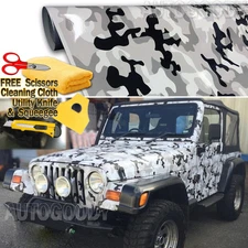 240" x 60" Snow Camo Camouflage Vinyl Film Wrap Decal Air Bubble Free 20ft x 5ft