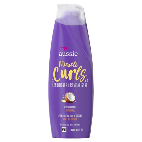 Aussie Miracle Curls with Coconut Oil, Paraben Free Conditioner, 12.1 fl oz for