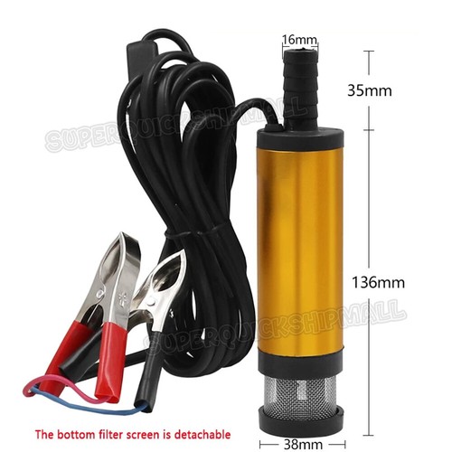 12V Aluminium Diesel Fuel Pump Submersible Transfer Vessel Water Oil Car 38mm AU - Picture 6 of 9