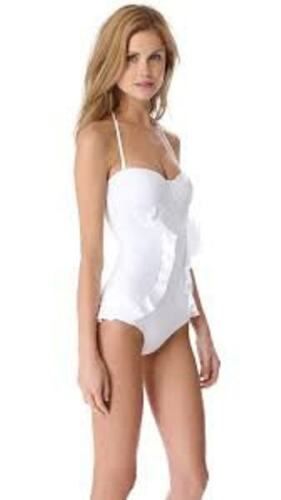 ZIMMERMANN White Celestial Bonded Frill One Piece Swimsuit Size 1 NWOT