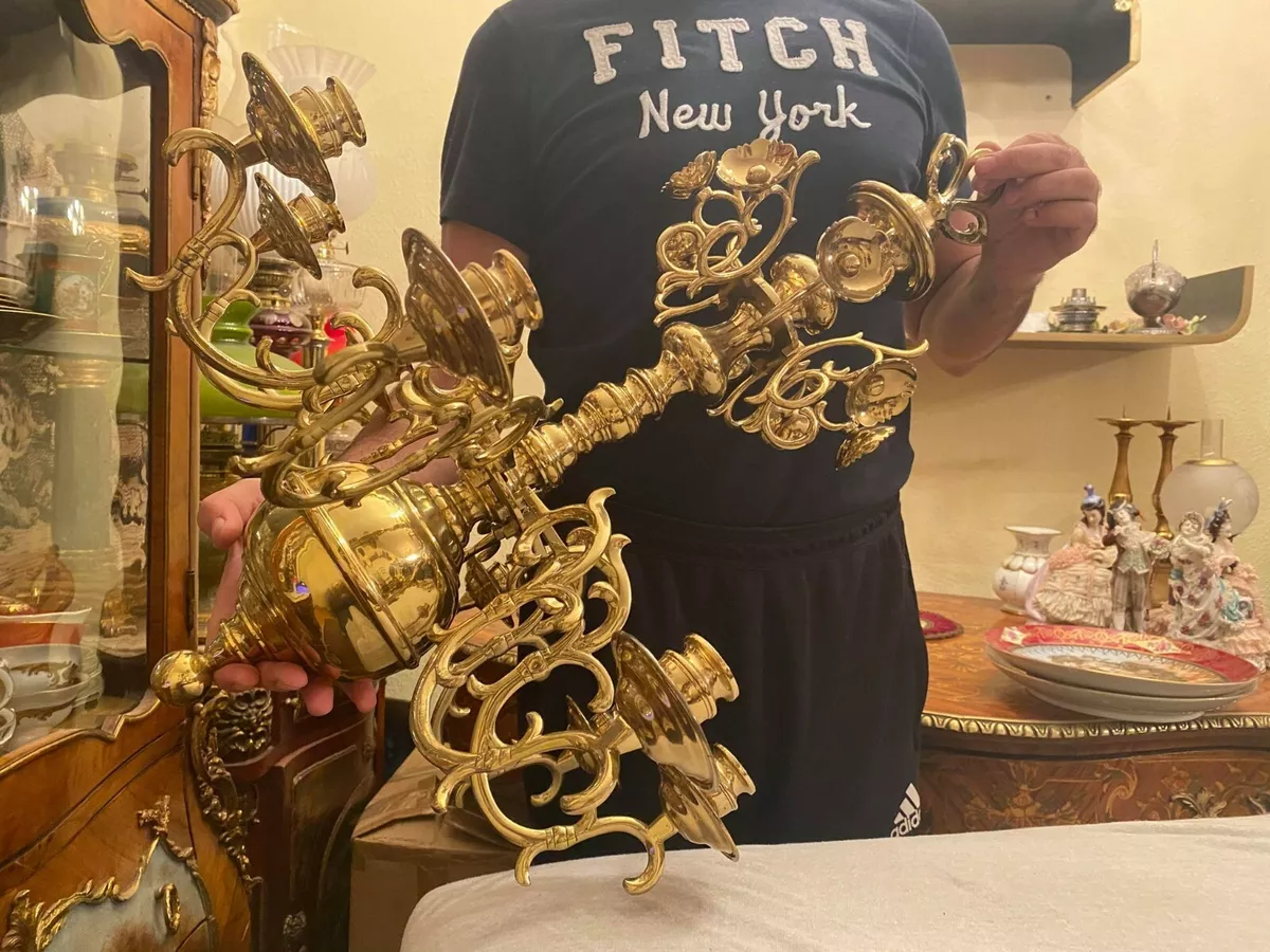 RARE BEAUTIFUL Brass Hanging Candle Holder Ceiling Lamp