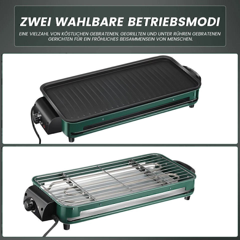 2in1 Tischgrill elektrisch Stufenlos Elektrogrill 1500W Tisch Grill Indoor BBQ - Bild 4 von 4