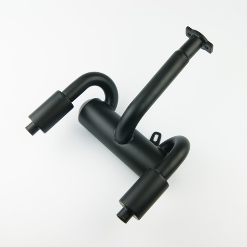 Twin Steel Exhaust Pipe for hpi rovan KM baja 5b 5t 5sc buggy truck - Picture 3 of 4