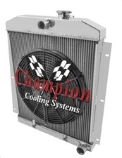 4 Row Western Champion Radiator W 16 Fan For 1947 - 1954 Chevrolet Truck