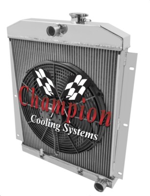 RN Champion 3 Row Radiator W/ 16'' Fan for 1947 - 1954 Chevrolet Panel Truck