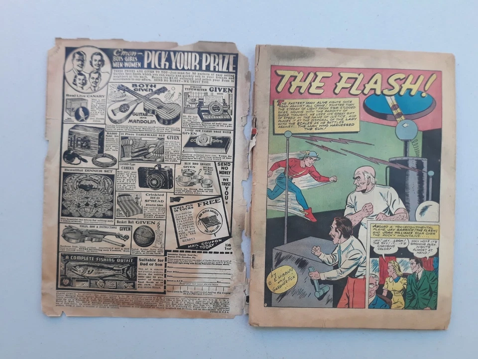 Flash Comics 29 DC Comics 1942 Edad de Oro Moldoff Hawkman Cubierta, Escasa Foto 2 de 3