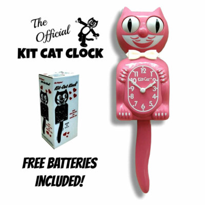 Fraise Glace Kit Chat Horloge 15 5 Rose Gratuit Batterie Fait En Usa Kit Cat Ebay