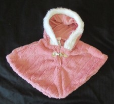 Little Lass Baby Girls Plush Lined Hooded Poncho 12mos