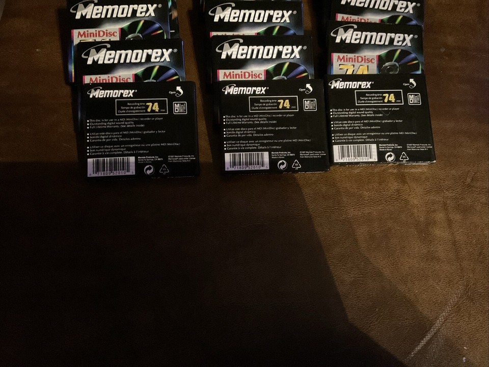 4 MiniDiscs Memorex Cool MD 74min - Noirs, Occasion