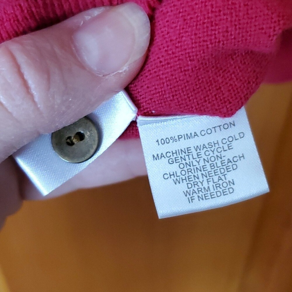 LOFT Womans Basic Lightweight Red Buttondown Card… - image 8