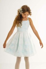 Biscotti Girl "Tea Party" Aqua/ Ivory Pearls Easter Party Spring Dress 7 6x NEW