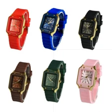 Retro Casual Gel Silicone Band Quartz Analog Wrist Watch Women Girls