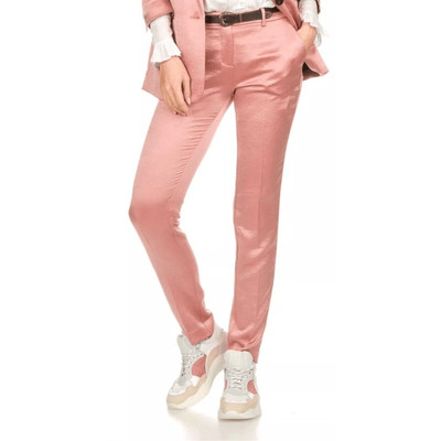 Ba&sh Pants Dana Trousers Pink Satin Womans M NWT preppy, career, playful chic