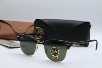 NEW RAY-BAN RB 3016 W0365 CLUBMASTER BLACK AUTHENTIC SUNGLASSES W