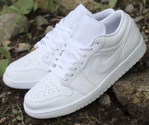 NEW Nike Air Jordan 1 Low Triple White Sneakers 553558-136 Mens Sizes