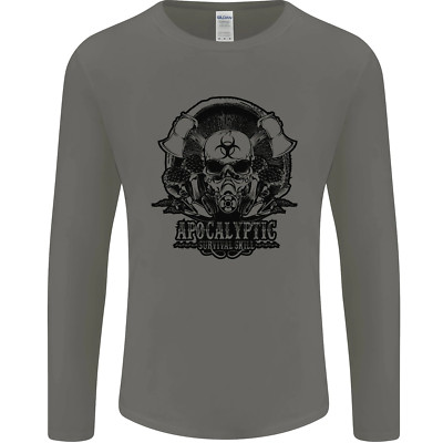 Apocalyptic Survival Skull Gamer Gaming Herren Langarm T-Shirt