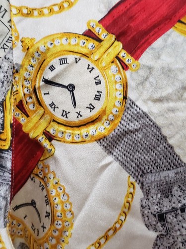 Vintage Starington 100% Silk Button Up Blouse Size 4 Luxury Wristwatches Gold - Picture 9 of 13