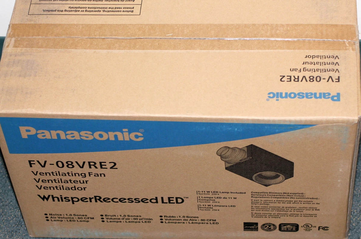 Panasonic FV-08VRE2 Ventilating Fan Exhaust Recessed LED Light Whisper  885170302730 | eBay