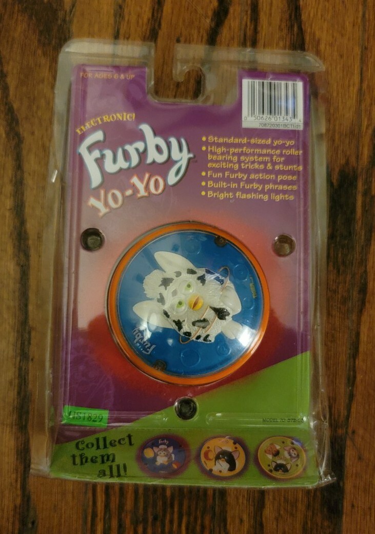 Vintage Tiger Electronic Furby Yoyo Yo-Yo Blue Orange w/ B&W