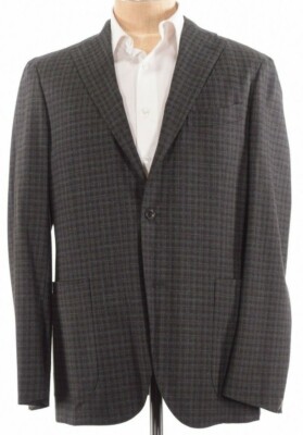 Boglioli NWT K. Jacket / Sport Coat Size 40R In Brown W/ Neon Green Plaid 
