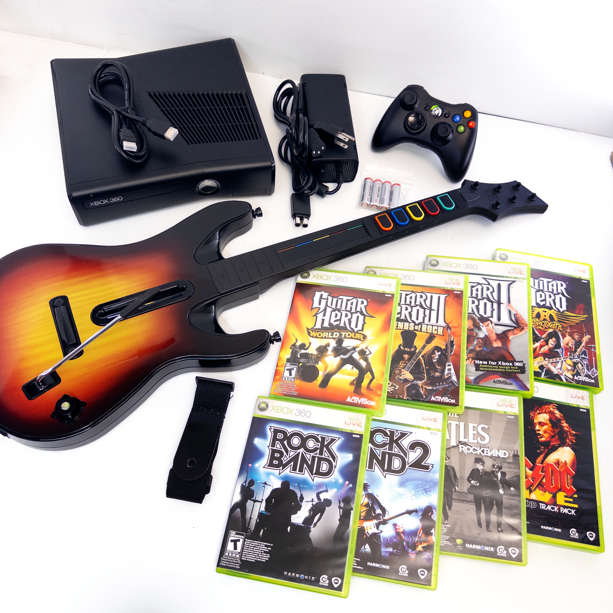 Guitar Hero Xbox 360 S Console Bundle Set WORLD TOUR Guitar w/