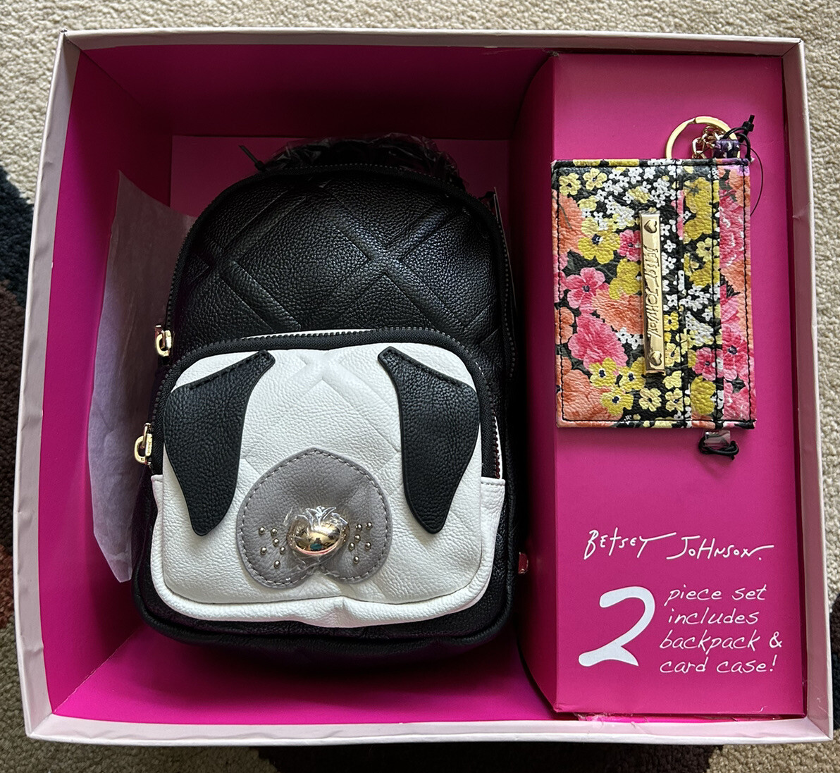 Betsey Johnson Dog Backpack and Card Case Boxed Gift Set NIB  display picture 3