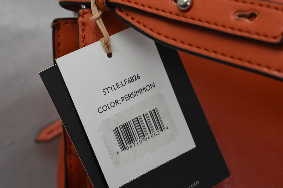 London Fog Isabel Hobo Persimmon Orange Shoulder Bag Medium Size Middle Zipper — 第 4/4 张图片