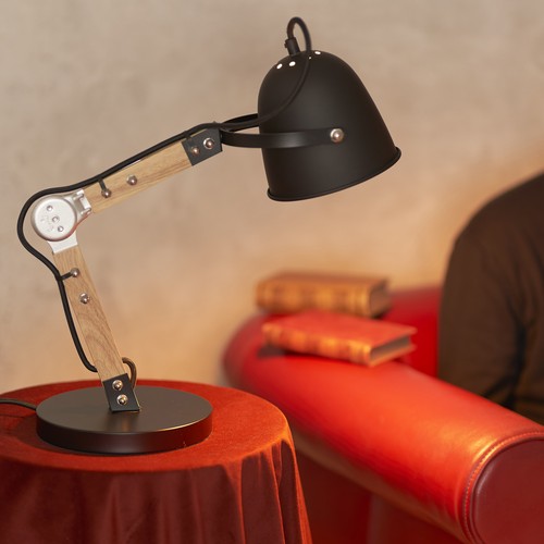 Opis TL1 massive Retro-Schreibtischlampe aus Holz & Metall - Picture 6 of 9