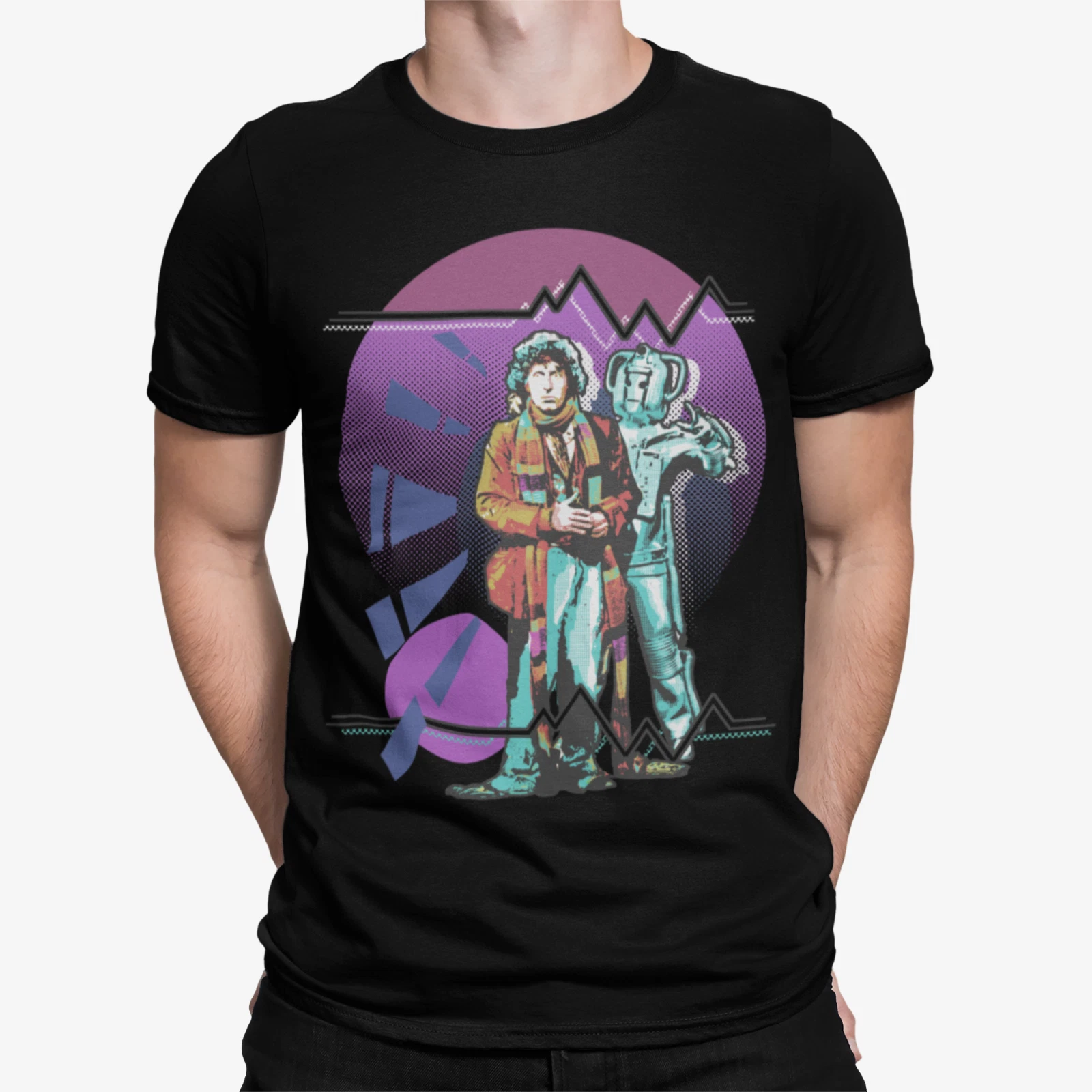 Doctor Who Pop Art 4th Doctor Baker Cosmic Time Travel Fan Official Mens T-Shirt