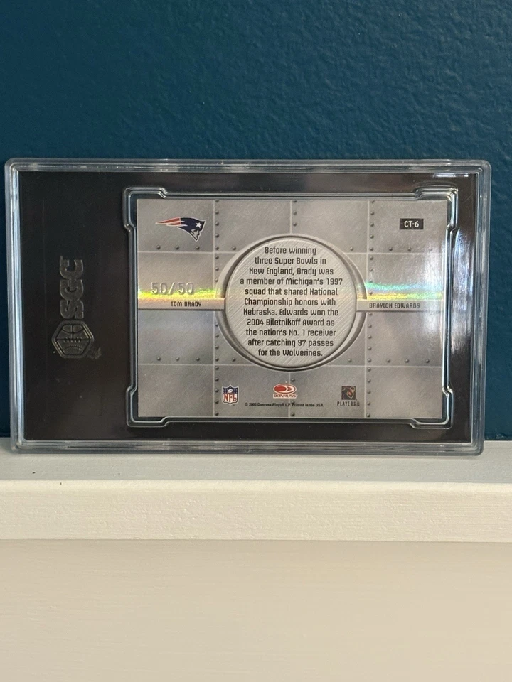 2005 Donruss Elite Tom Brady Auto #50/50 HOF GOAT MVP TB12 SSP RARE SGC 7 - Image 3 of 4