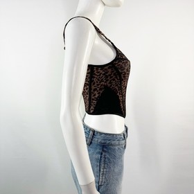 Fredericks of Hollywood ALANZA Leopard Print Corset Top Size S Sexy Clubwear