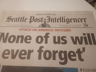 Seattle Post Intelligencer Seattle Times Sept 12, 2001 Newspaper