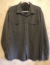 Wrangler Outdoor Button Down Shirt Men's XL Gray Recycled Polyester
