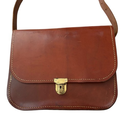 Bolso Mensajero EDDIE BAUER De Colección PIEL DE VACA Cuero Grueso SILLÍN Bolso Cuero Bicicleta - Imagen 2 de 10