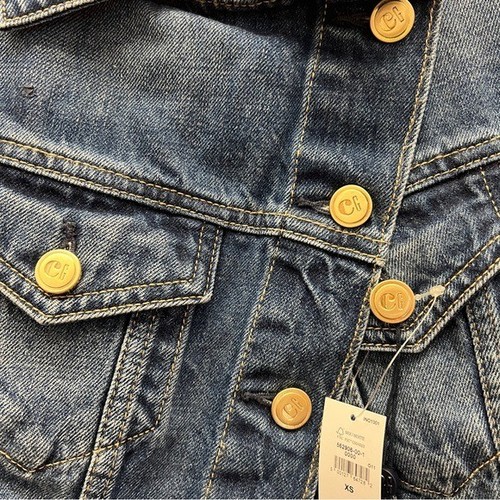 NWT Cult Gaia x Gap Asymmetrical Denim Women's Jeans Jacket Sz XXS - Picture 6 of 10