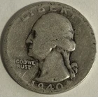 1940-D Washington Quarter. 90% Silver. - MEGA SALE ITEM #18