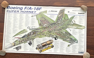 Boeing FA-18F Super Hornet 2007 Cutaway | Poster 27 X 16 Inches |