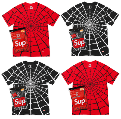 XXL Supreme Hanes SpiderMan Tagless Tees 2-Pack Red Black