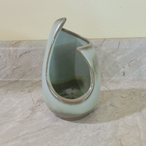 Frankoma Pottery Vase #302 Votive Candle Holder Brown / Green 6¼"