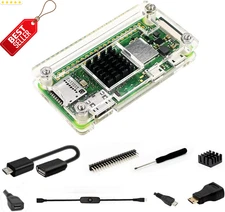 Raspberry Pi Zero Case, Case for Raspberry Pi Zero 2 W, with Heatsink, HDMI Adap