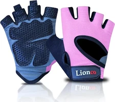 LIONCO Workout Gloves for Men Women,Weight Lifting with Medium, PINK 