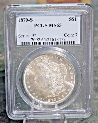 1879-S  Morgan Silver Dollar PCGS graded MS 65  "Blast White & Super Attractive"